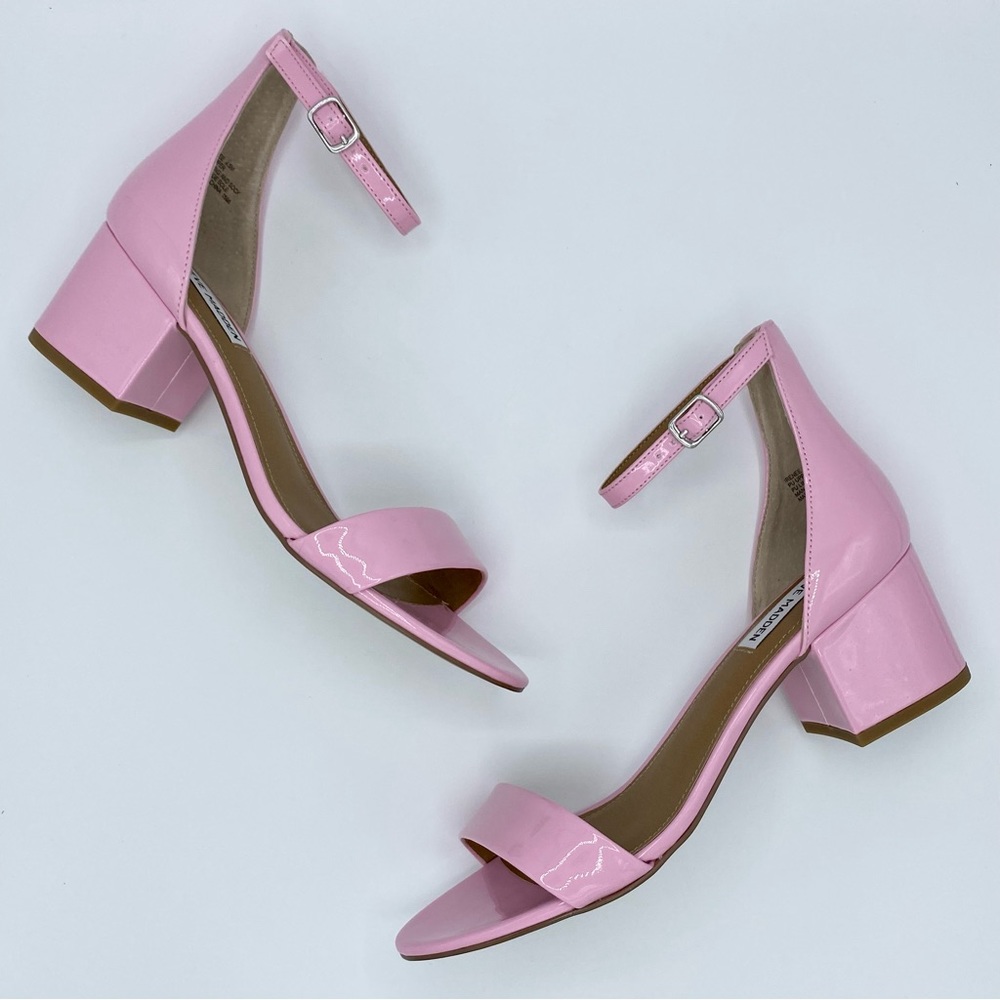 Steve Madden Pink Patent Irenee Ankle Strap Sandal Size 9.5 - Picture 14 of 15